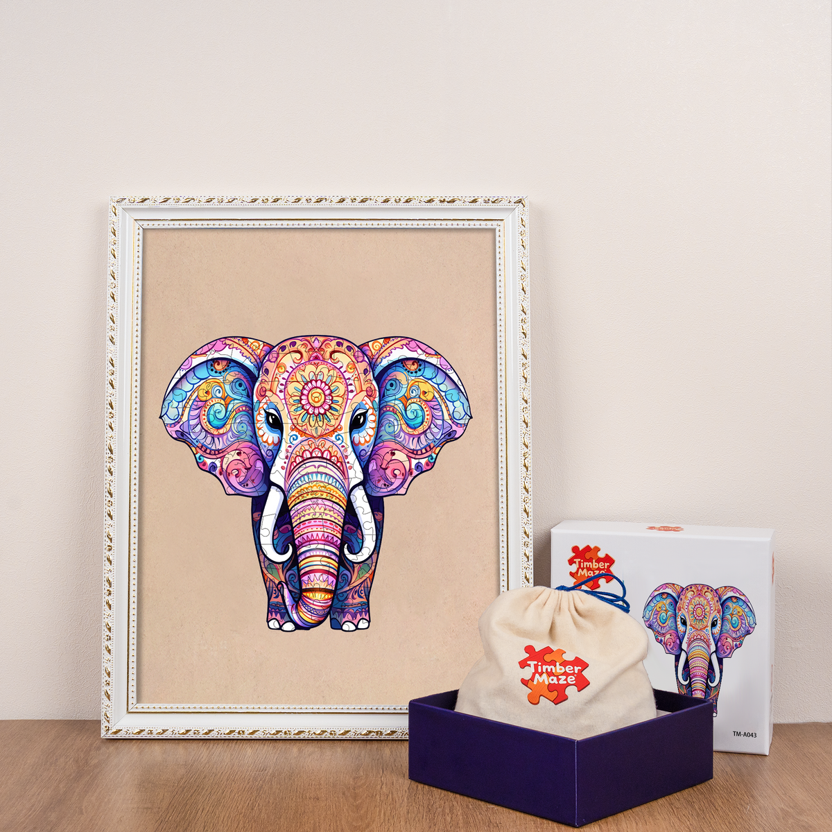 Mandala Elephant - Wooden Jigsaw Puzzle