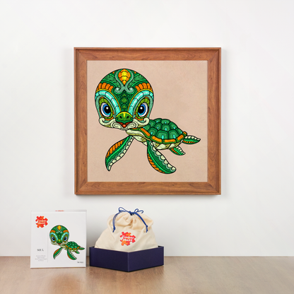 Sea Turtle Totem - Wooden Jigsaw Puzzle