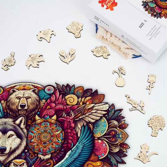 Tribal Kangaroo - Wooden Jigsaw Puzzle