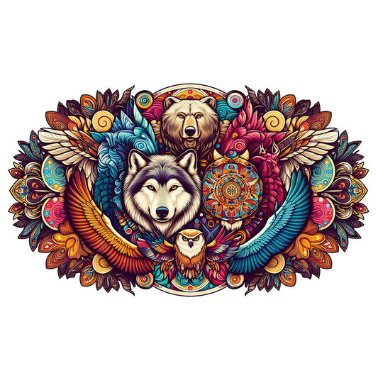 Tribal Kangaroo - Wooden Jigsaw Puzzle