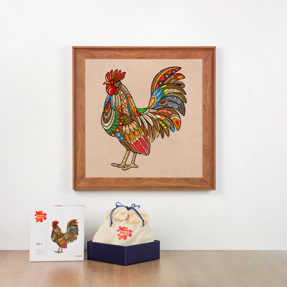 Tribal Rooster - Wooden Jigsaw Puzzle