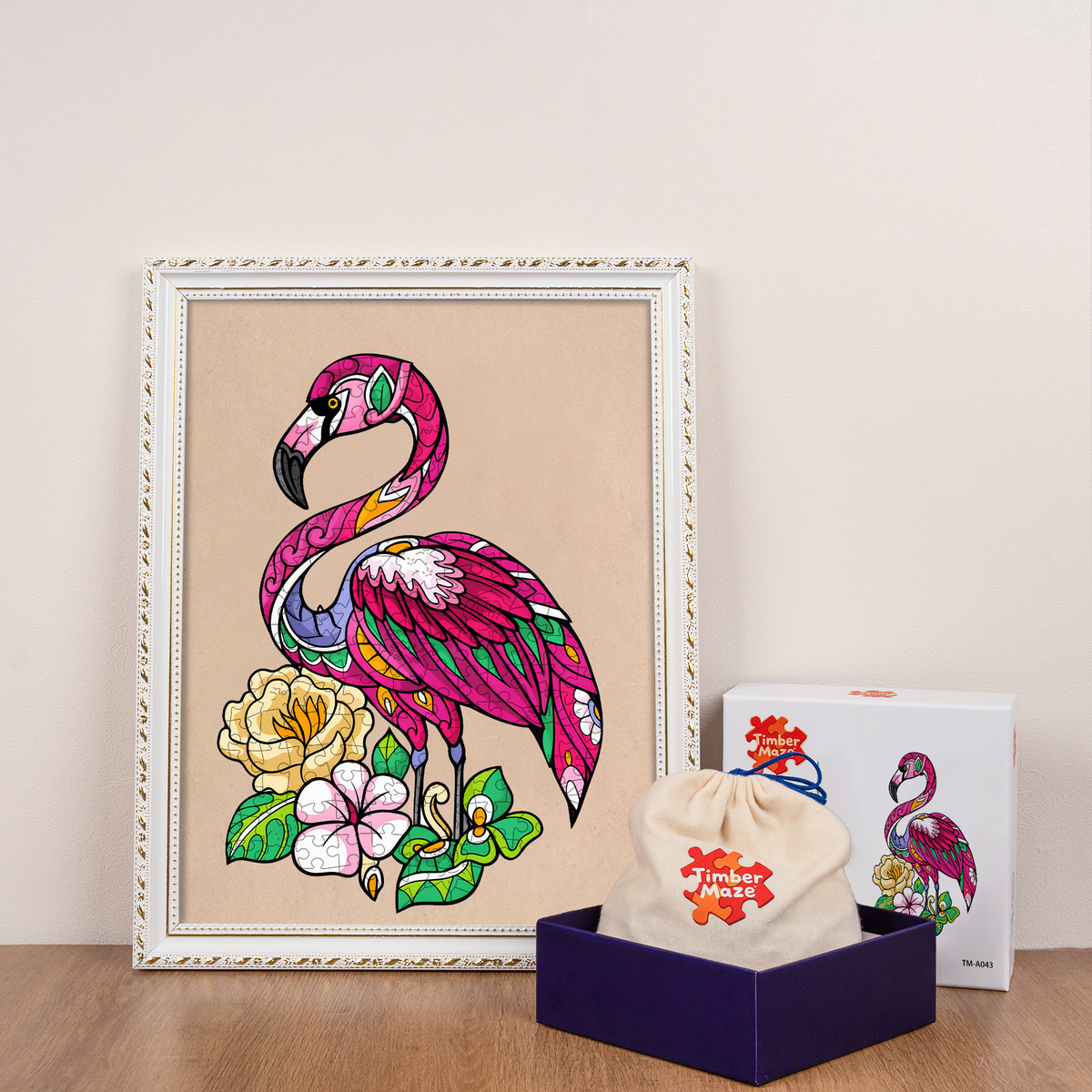 Tropical Flamingo - Wooden Jigsaw Puzzle