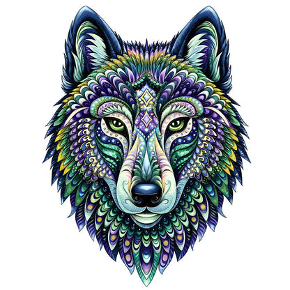 Kaleidoscope Wolf - Wooden Jigsaw Puzzle