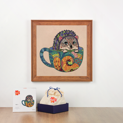 Teacup hedgehog - Wooden Jigsaw Puzzle